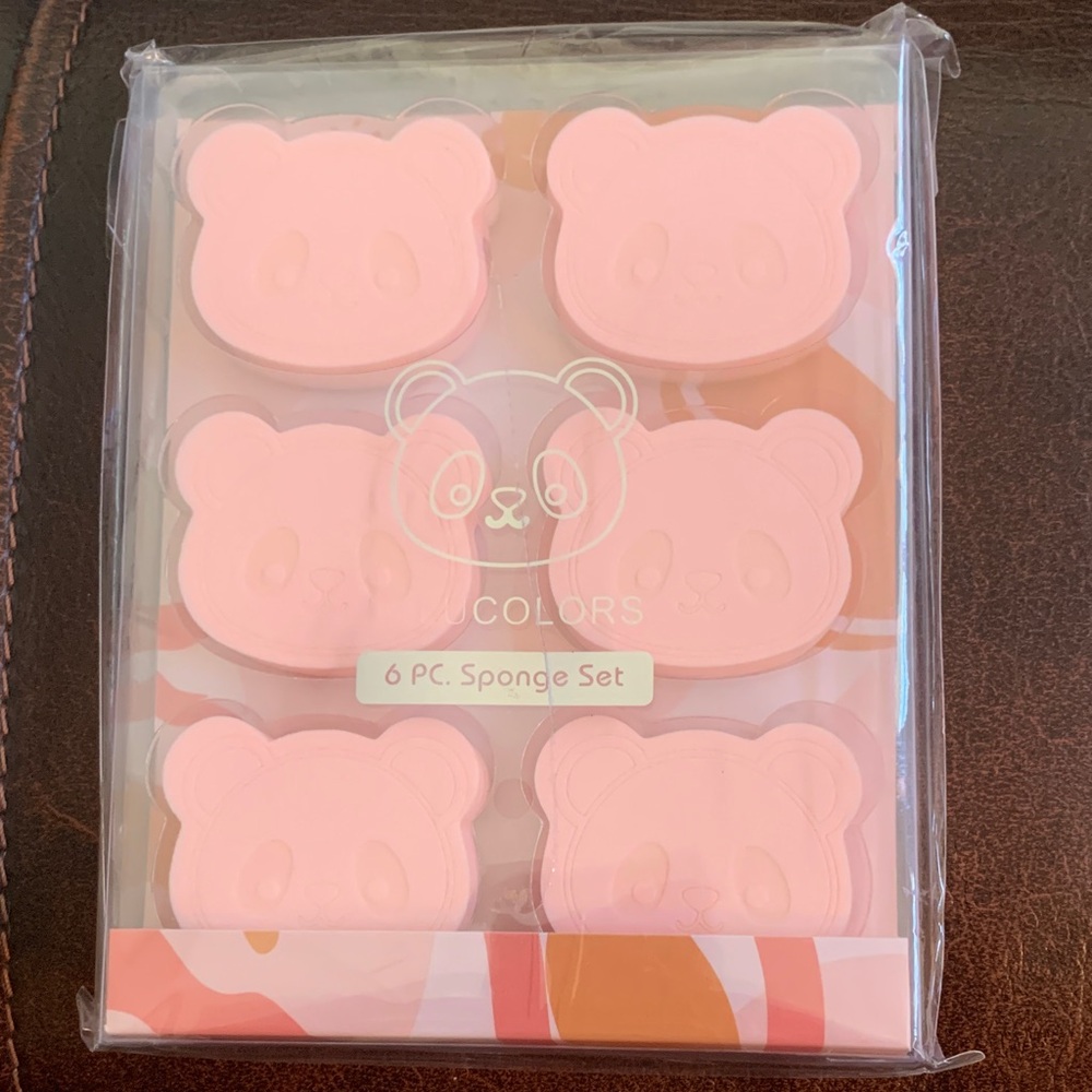 Pink Bear Makeup Sponge Set